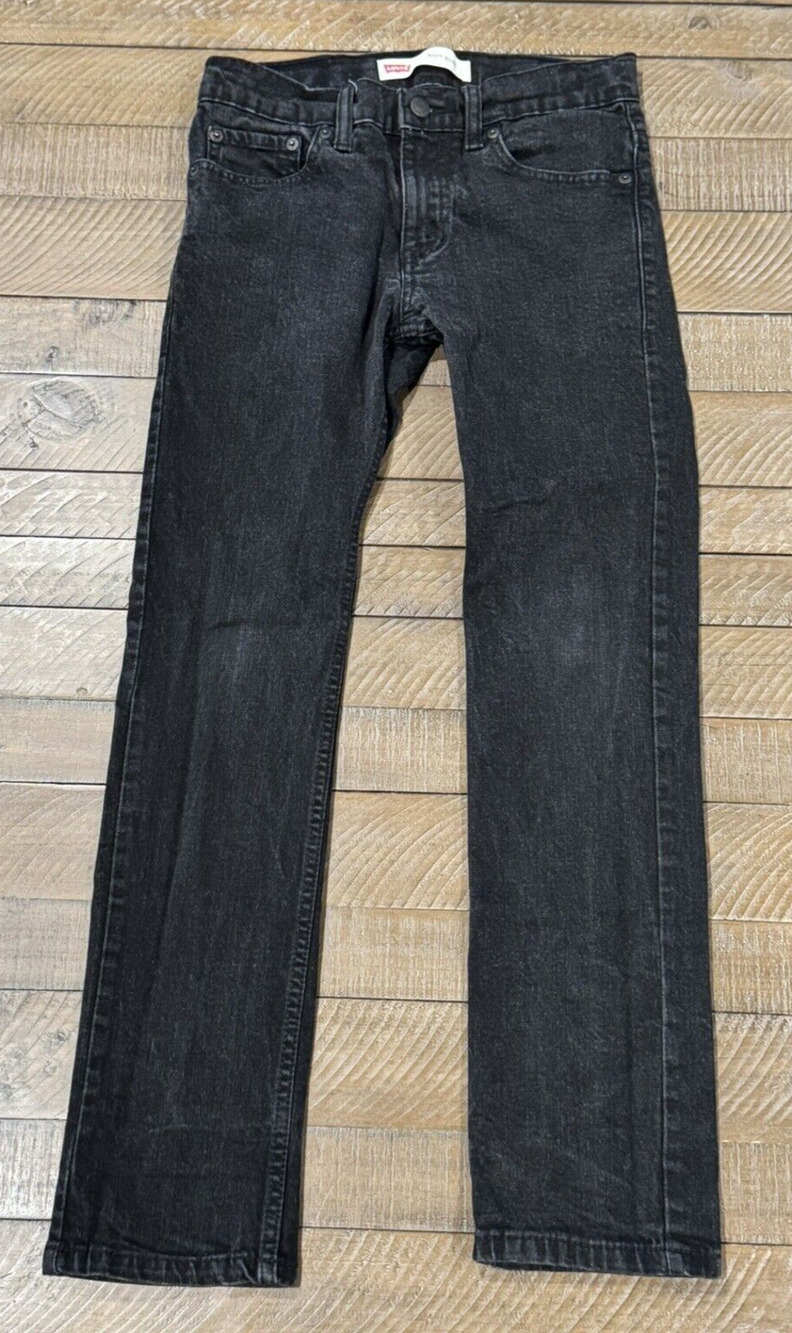 Levis 511 Black Jeans Boys Slim Fit Regular Adjustable Waist - 26x26 - Size 12